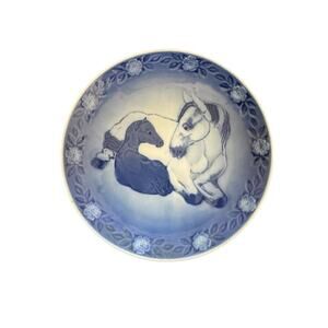 Vtg Royal Copenhagen Sven Vestergaard Plate Mare‎ With Foal Porcelain 1984